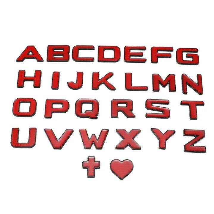 1pcs New 3d Red 30mm Metal Letter Number Symbol Stickers | Lazada PH