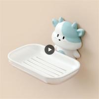 Durable Drain Rack Firm Plastic Soap Box Cute Home Product Soap Rack Wall Hanging Storage Box Anti-skid Cartoon Soap Dish Calf Soap Dishes