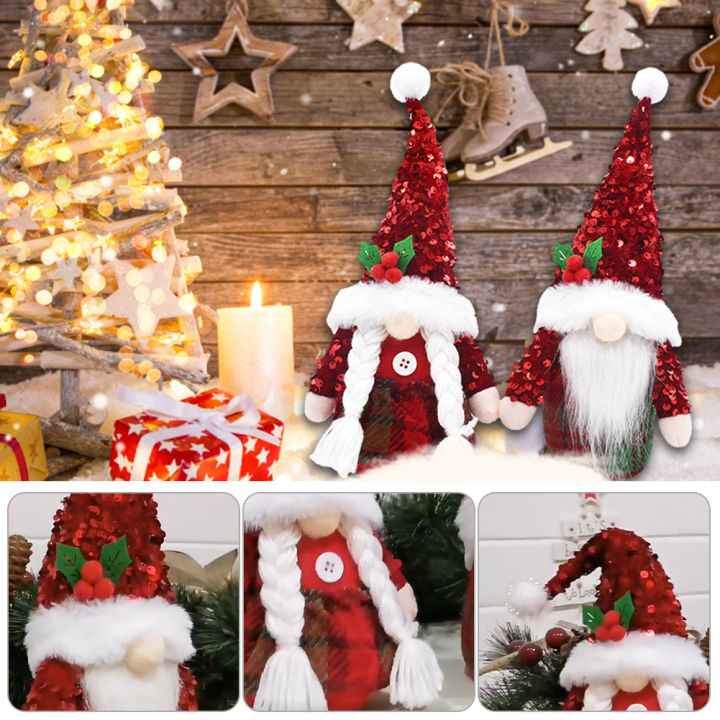 จัดส่งฟรี-ตกแต่งคริสต์มาส-gnome-plush-faceless-ตุ๊กตาเลื่อมหมวก-elf-merry-christmas-ของขวัญตกแต่งบ้านปีใหม่-xmas-เครื่องประดับ