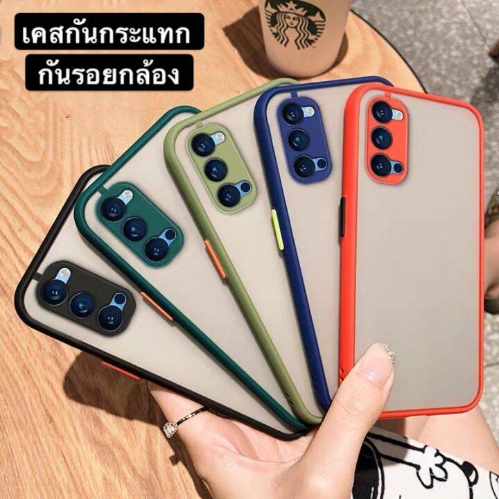 ส่งจากกรุงเทพ-เก็บเงินปลายทาง-case-oppo-reno4-เคสโทรศัพท์-ออฟโป้-เคสกันกระแทก-ปุ่มสีผิวด้าน-เคสกันรอยกล้อง-ขอบนิ่มหลังแข็ง