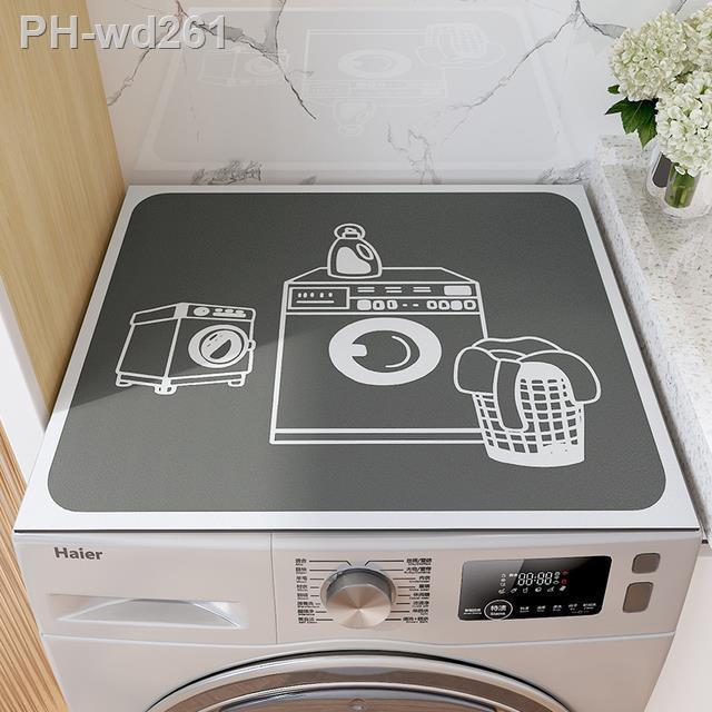 1pc Black Dust Cover Mat For Washing Machine, Water Absorption