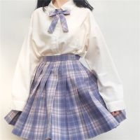 【cw】 Student Smoke Preppy School JK Uniform Short Sleeve Pleated Skirt Suits !