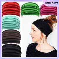 BETTERFORM ผู้หญิง ใหม่ ยางยืดกันลื่น ที่คาดผมโยคะพับได้ ยางรัดผมยืด แถบคาดศีรษะกีฬากว้าง ผ้าโพกหัววิ่งผ้าโพกหัว