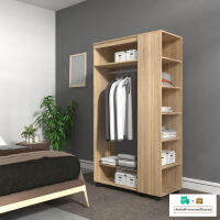 Inhome Furniture ตู้เสื้อผ้า อเนกประสงค์ มีล้อ เลื่อนได้ W100xD45xH180 รุ่น SS-1086