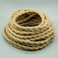 ☊✑✟ 5M 2x0.75mm Vintage Rope Wire Twisted Cable Vintage Lamp Cord Fabric Electric Cord Hemp Rope Cord Pendant Lamp Wire