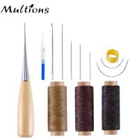 13pcs Leather Craft Tools Kit Curved Upholstery Hand Sewing Needles amp;Leather Waxed Thread amp; Wooden Awl DIY Leather Repair Tools