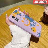 JIUMOO เคสสำหรับ Xiaomi Redmi Note 11 Note 11S ลายการ์ตูนแฟชั่นหน้ายิ้มเคสซิลิโคนดีไซน์ใหม่แบบดั้งเดิมลายขอบสี่เหลี่ยมคลุมทั้งหมดกันกระแทกป้องกันเลนส์กล้องเคสนิ่ม