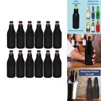 Beer Bottle Cooler Sleeves Keep Drink Cold Zip-Up Neoprene Insulated Sleeve Cover Black