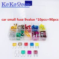 90pcs/lot Truck Car Small Fuses 5A 7.5A 10A 15A 20A 25A 30A 35A 40A Plastic Box Assortment Standard Automotive Boat Truck Blade Fuses  Accessories