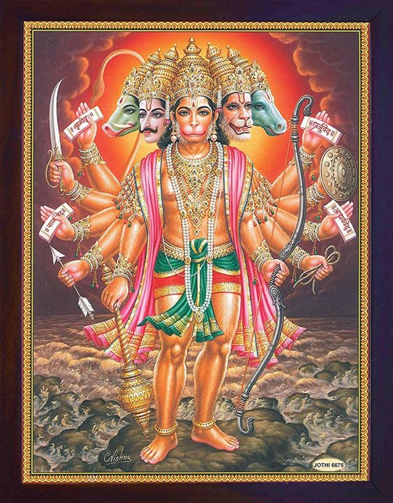 Popular Sales Gs410 Hanuman Panch Mukhi Holding Weapons A Poster Print With  Frame For Home Decor And Gift Purpose. | Lazada Ph