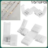 SHUKEYI 1/5/10Pcs สำหรับ 3528 5050 ไร้บัดกรี คลิปต่อ Coupler 2Pin ขั้วต่อ LED Strip 8mm 10mm PCB