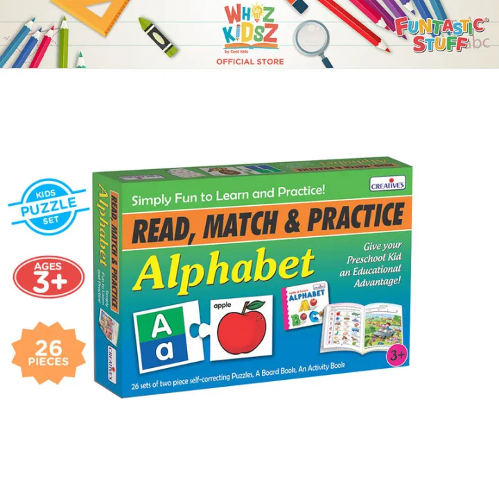 Whiz Kidsz Read, Match, Practice-alphabet Puzzles, Educational Puzzles 