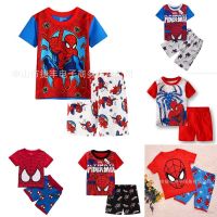 COD SDFGDERGRER Marvel Spiderman T Shirt Pants Set for Kids Boy The Avengers Loose Breathable Pajamas Home Casual Summer