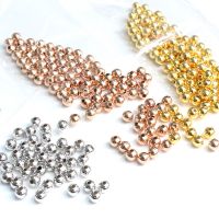 ◊✤№ 5-10pcs Real 925 Sterling Silver Round Beads Rose Gold Spacer Beads Accessories for Bracelet Necklace Jewelry Making Findings