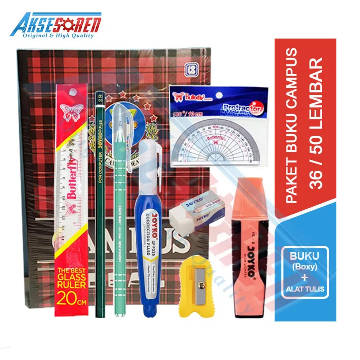 1 SET PERLENGKAPAN ALAT TULIS SEKOLAH [SMP/SMA/KULIAH] / PAKET ALAT ...