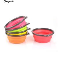 Portable Dog Cat Feeding Bowl Camping Silicone Folding Bowl Water Food Dish