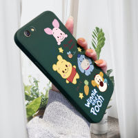 เคสโทรศัพท์สำหรับ OPPO R9S R9S Plus Reno,เคสโทรศัพท์ซิลิโคนเหลวทรงสี่เหลี่ยมลายการ์ตูนหมีพูห์เคสป้องกันการกระแทก