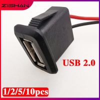 hot✢﹍  10pcs 4 wire USB Female Jack 2Pin 4Pin Charging Port With PH2.0 Cable Electric Terminals Charger Socket