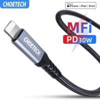 CHOETECH สายชาร์จแบต ชาร์จเร็ว MFi USB Type-C to Lightning Cable for iPhone13 12 11 Pro max X XS 8 PD18W Fast USB C Charging Data Cable for Macbook USB Cord