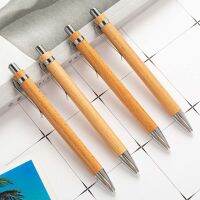 3Pcs/lot Creative Wood Handle Bamboo Ballpoint Pen Office &amp; School Supplies Pens Writing Rollerball Pen Student Business Gifts Pens