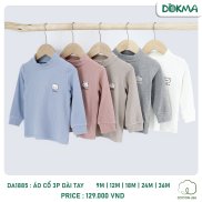 DA1885 Áo giữ nhiệt cổ 3 phân cotton nỉ lông DOKMA cho bé trai - bé gái