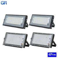 ไฟฟลัดไลท์ LED 4ชิ้น/ล็อต100W IP65กันน้ำ50W 110V 220V สปอตไลท์ไฟถนนไฟฉาย LED กลางแจ้งสำหรับสวนโรงรถลาน