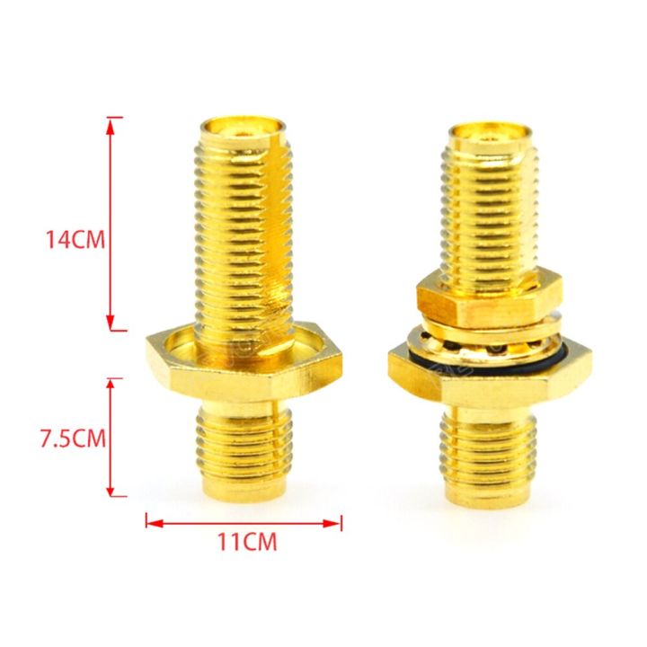 waterproof-sma-female-jack-to-sma-female-bulkhead-straight-adapter-for-raido-antenna-50-ohm-rf-connector-10pcs-lot-electrical-connectors