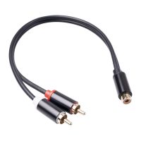 Kabel Audio Pengganti 1 RCA Female Ke 2 RCA Male Y Kabel Adapter Splitter Konektor Berlapis Emas 1 Kaki