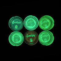 【cw】 Cross-Border Hot Sale Luminous Ashtray 85MM Round Cookies Luminous Glass Ashtray Ashtray ！