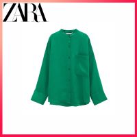 COD DSDFHFHGG Zara เสื้อเชิ้ตลําลอง ผ้าเดรป หลากสี แฟชั่นฤดูใบไม้ผลิ และฤดูร้อน สําหรับผู้หญิง 2022