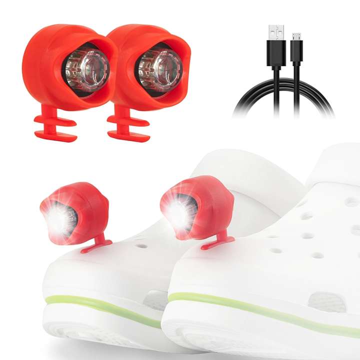 2 Pcs Headlights for Croc 3 Lighting Modes in the Dark for Dog Walking