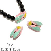 Leila Amulets แมลงภู่คำหลวง รุ่นลงยาพิเศษ กากเพชรทั้งตัว  (พร้อมกำไลหินฟรีตามรูป)