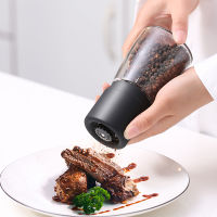 AMINNO Kitchen Pepper Grinder Ceramic Core Mill Spice Manual Grind 0.1mm Powder, 170ml Glass Bottle Home Cooking BBQ Tools