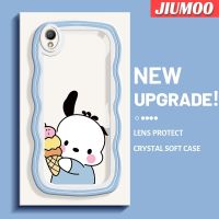 JIUMOO เคสสำหรับ OPPO A37 A37F NEO 9น่ารักจาก Sanrio Pochacco กรอบครีมเคสโทรศัพท์แบบใสนิ่มเคสซิลิโคนแฟชั่นเคสเลนส์กล้องถ่ายรูปใสกันกระแทก