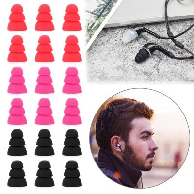 6pcs Three Layer Silicone In-Ear Earphone Covers Cap Replacement Earbuds Eartips Earplug Auto Motocycle Earphone Accessories