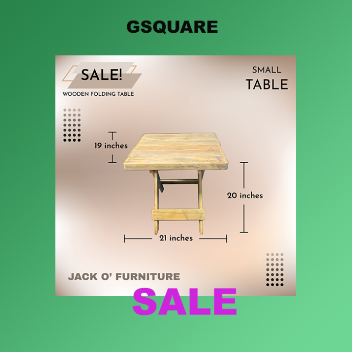 Outdoor or Indoor Folding Wooden Table / Folding Table / Side Table / 2