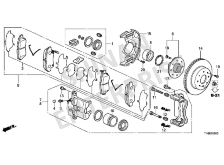 Honda Jazz Hybrid (2012 2017) Front Brake Hub Assy. (Item 5