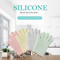 Baking Gloves Heat Insulation Glove Kitchen Tool Silicone Oven Gloves Heat Waterproof Soft Silicone Easy Storage Washable Potholders  Mitts   Cozies