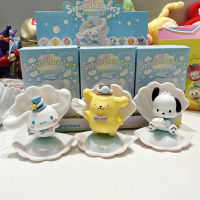 Sanrio รูปการ์ตูน Cinnamoroll Mymelody Kuromi Littletwinstars Action Figurines Blue Sea Holiday Series ตุ๊กตาเด็กของขวัญ