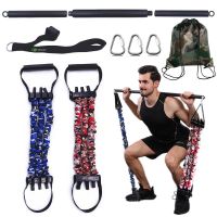 80-240 Lbs Pilates Bar with Latex Resistance Bands Set Portable Home Gym Sport Equipment for Full Body Workout Strength Training Exercise Bands