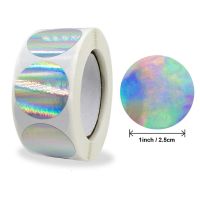 100-500pcs Laser Silver Rainbow Round Stickers 1 Paper Adhesive for Scrapbooking Party Handmade Envelope Business Label Stickers Labels