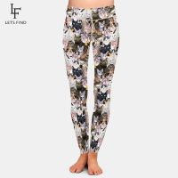 【VV】 LETSFIND Fashion Leggings Cats of Different Breeds In Print Waist Stretch Leggins