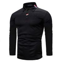 、’】【= New Mens Spring And Autumn  Print  Long-Sleeved Lapel T-Shirt Thin European Size Long-Sleeved Polo Shirt