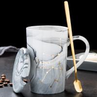 Natural Marble 12 Constellation Ceramic Zodiac Mug with lid Coffee Mugs Creative Personality Cup 400ml Lead-free