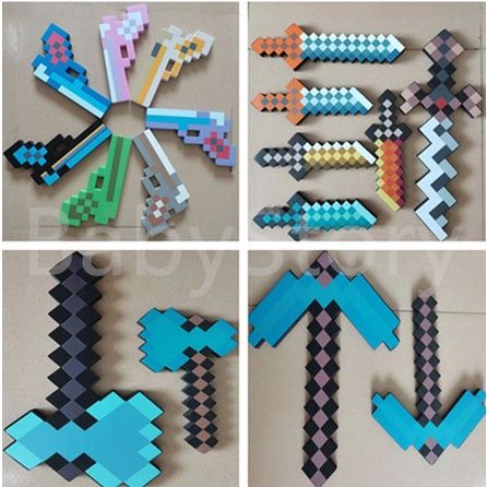 Minecraft Espada,Minecraft Diamond Sword & pickaxe Foam toys