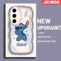 JIUMOO S23ปลอกสำหรับ Samsung บวก S23พิเศษแฟชั่นน่ารักสติทช์สีสันสดใสเคสโทรศัพท์โปร่งใสเคสกันกระแทกนิ่มป้องกันเลนส์กล้องง่ายเคสใสซิลิโคน