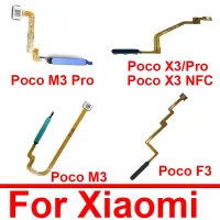 สายดิ้นเซ็นเซอร์ลายนิ้วมือสําหรับ Xiaomi Poco X3 Pro F3 Pro M3 Pro สําหรับ Redmi 9T Home Key Touch ID ลายนิ้วมือพร้อมปุ่มเปิด / ปิด