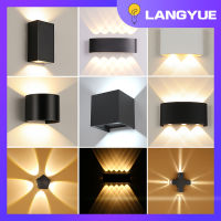 LANGYUE LED Wall Lamp 4/6/8/10W Wall Light COB Indoor Outdoor Lighting IP65 Waterproof Aluminium/Plastic for Home Decoration Interior Lighting