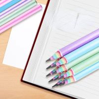 12Pcs/Box Paper Rainbow HB Pencils Writing Stationery for School and Office Supplies Writing and Painting Drawing Drafting