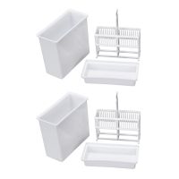 2 In 1 White 48 Pieces Microscope Slides Staining Rack Dish Set